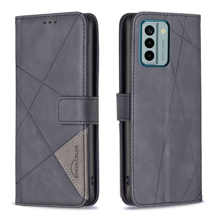 Magnetic Buckle Rhombus Texture Leather Phone Case