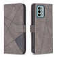 Magnetic Buckle Rhombus Texture Leather Phone Case