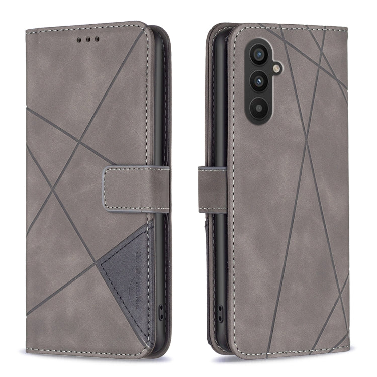 Magnetic Buckle Rhombus Texture Leather Phone Case