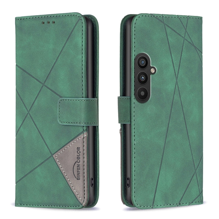 Magnetic Buckle Rhombus Texture Leather Phone Case