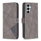 Magnetic Buckle Rhombus Texture Leather Phone Case