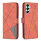 Magnetic Buckle Rhombus Texture Leather Phone Case