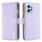 Diamond Lattice Zipper Wallet Leather Flip Phone Case