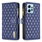 Diamond Lattice Zipper Wallet Leather Flip Phone Case