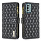 Diamond Lattice Zipper Wallet Leather Flip Phone Case