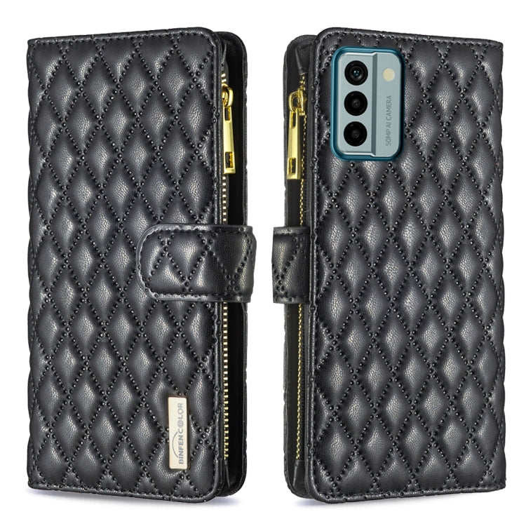 Diamond Lattice Zipper Wallet Leather Flip Phone Case