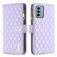 Diamond Lattice Zipper Wallet Leather Flip Phone Case