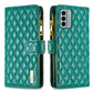 Diamond Lattice Zipper Wallet Leather Flip Phone Case
