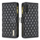 Diamond Lattice Zipper Wallet Leather Flip Phone Case