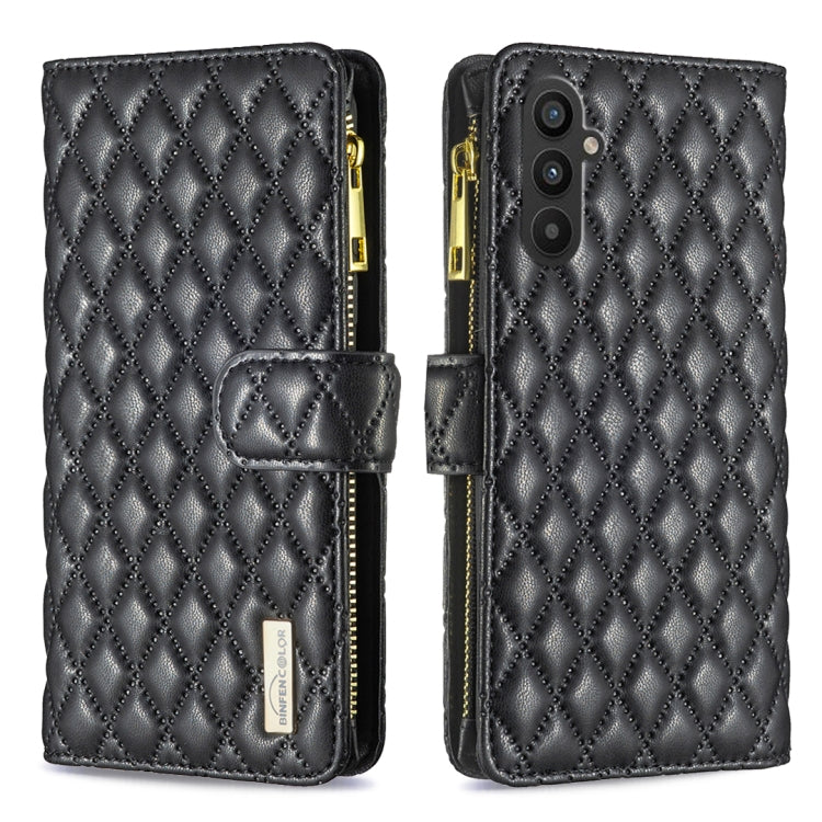Diamond Lattice Zipper Wallet Leather Flip Phone Case