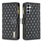 Diamond Lattice Zipper Wallet Leather Flip Phone Case