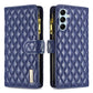 Diamond Lattice Zipper Wallet Leather Flip Phone Case