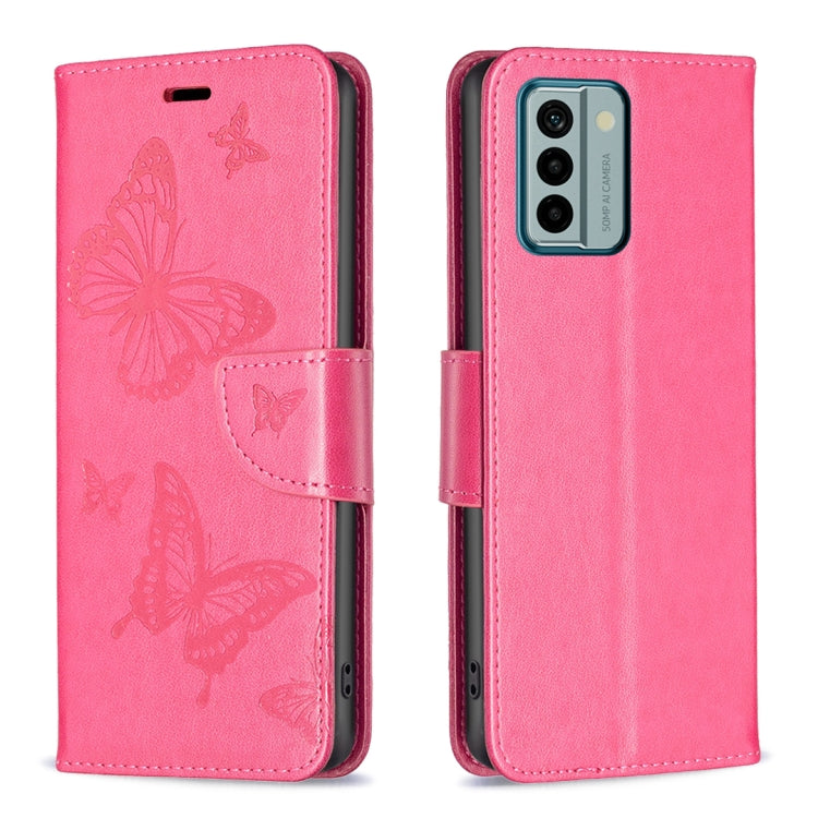 Two Butterflies Embossing Leather Phone Case