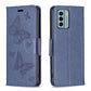 Two Butterflies Embossing Leather Phone Case