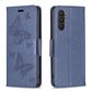Two Butterflies Embossing Leather Phone Case