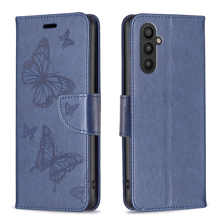 Two Butterflies Embossing Leather Phone Case