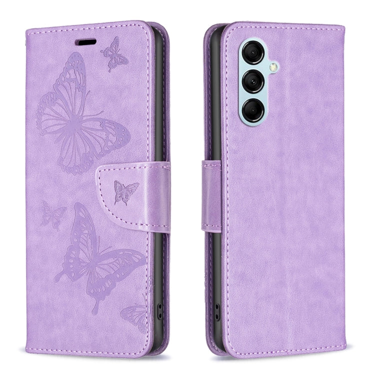 Two Butterflies Embossing Leather Phone Case