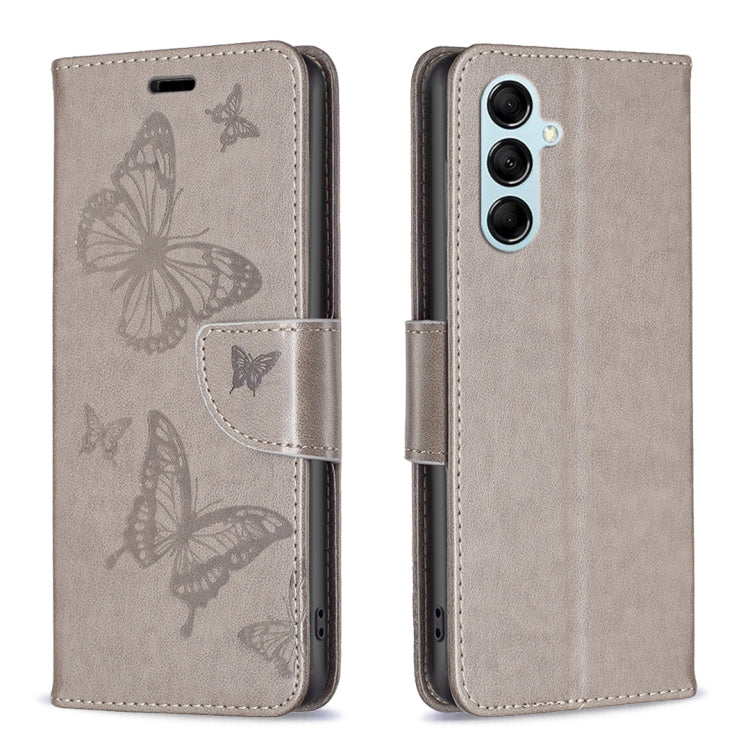 Two Butterflies Embossing Leather Phone Case