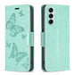 Two Butterflies Embossing Leather Phone Case