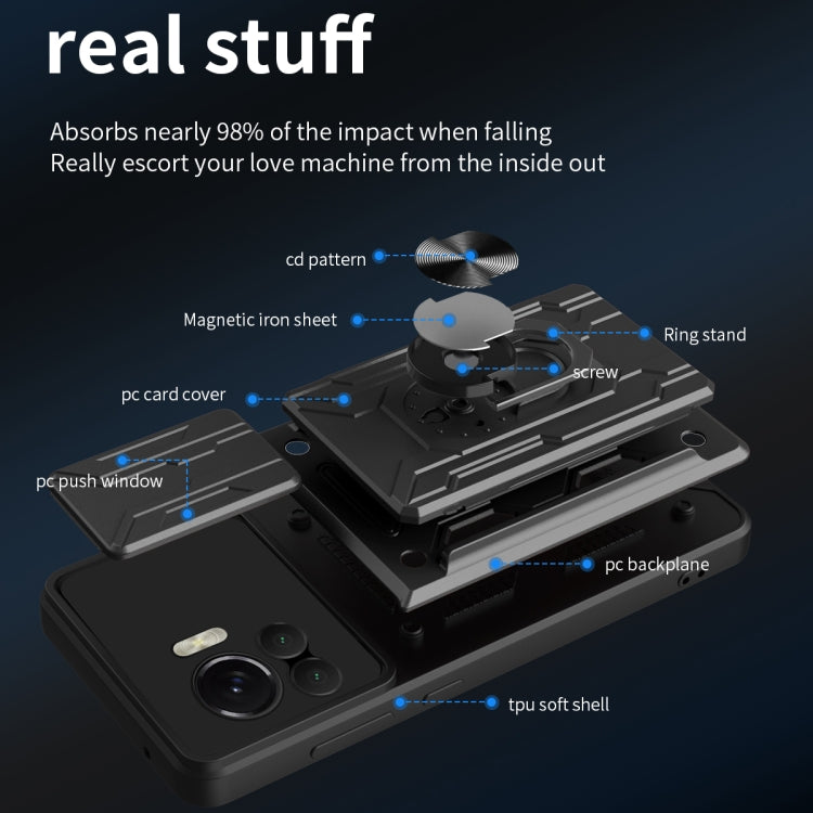 Sliding Camshield TPU+PC Phone Case with Card Slot