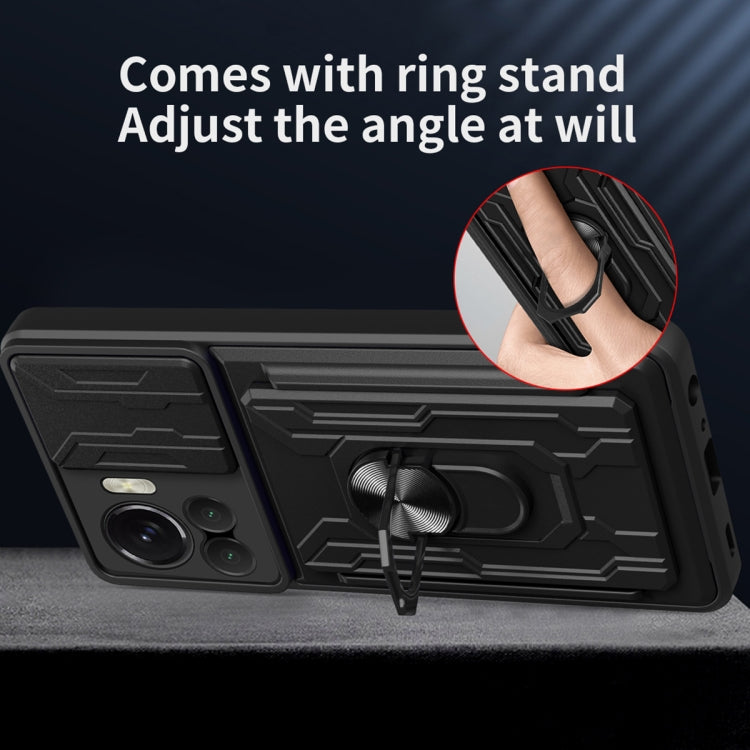 Sliding Camshield TPU+PC Phone Case with Card Slot