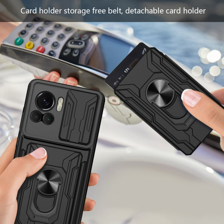 Sliding Camshield TPU+PC Phone Case with Card Slot