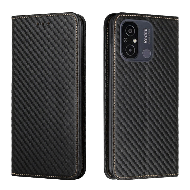 Carbon Fiber Texture Magnetic Flip Leather Phone Case