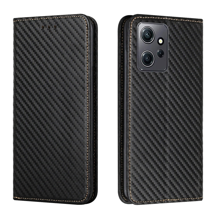 Carbon Fiber Texture Magnetic Flip Leather Phone Case