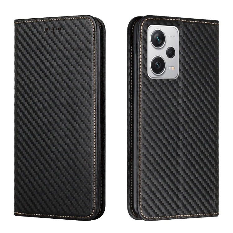 Carbon Fiber Texture Magnetic Flip Leather Phone Case