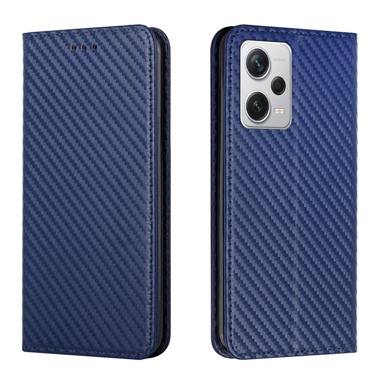 Carbon Fiber Texture Magnetic Flip Leather Phone Case