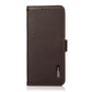 KHAZNEH Side-Magnetic Litchi Genuine Leather RFID Phone Case