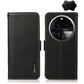 KHAZNEH Side-Magnetic Litchi Genuine Leather RFID Phone Case