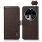 KHAZNEH Side-Magnetic Litchi Genuine Leather RFID Phone Case