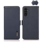 KHAZNEH Side-Magnetic Litchi Genuine Leather RFID Phone Case