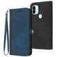 Side Buckle Double Fold Hand Strap Leather Phone Case