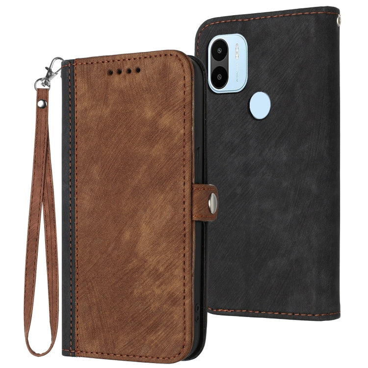 Side Buckle Double Fold Hand Strap Leather Phone Case