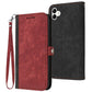 Side Buckle Double Fold Hand Strap Leather Phone Case