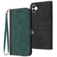Side Buckle Double Fold Hand Strap Leather Phone Case
