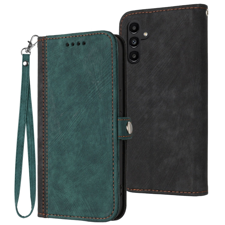 Side Buckle Double Fold Hand Strap Leather Phone Case