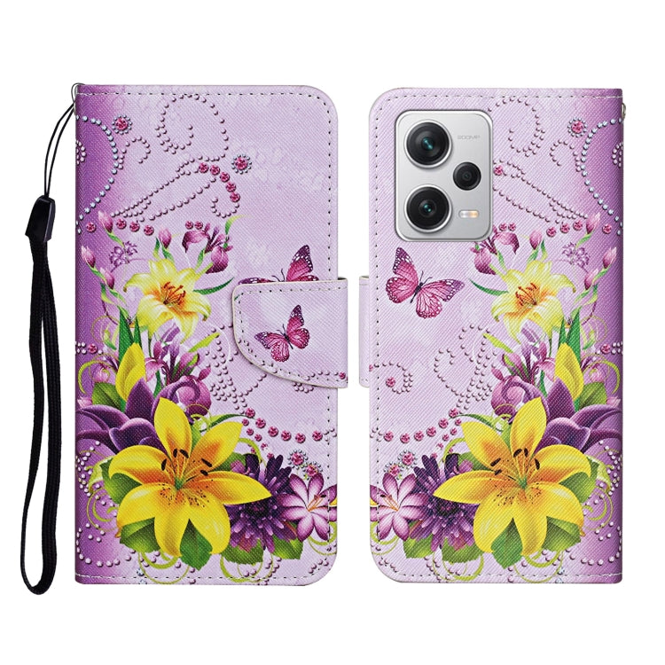 Colored Drawing Pattern Flip Leather Phone Case