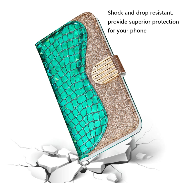 Laser Glitter Powder Crocodile Texture Leather Phone Case
