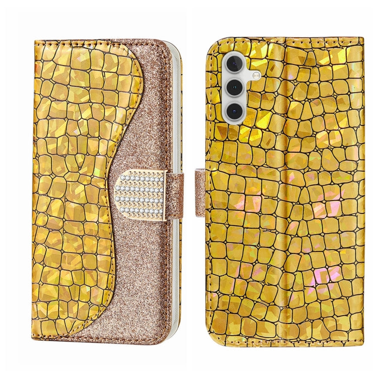 Laser Glitter Powder Crocodile Texture Leather Phone Case