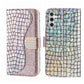 Laser Glitter Powder Crocodile Texture Leather Phone Case