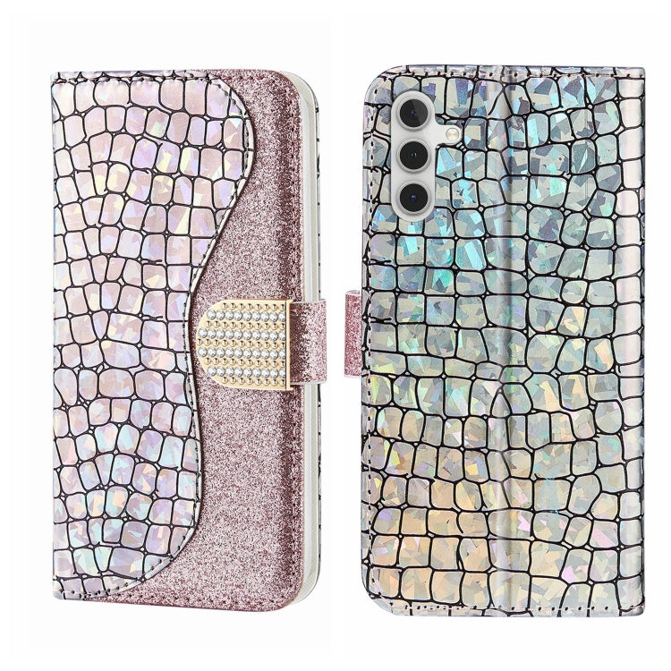 Laser Glitter Powder Crocodile Texture Leather Phone Case