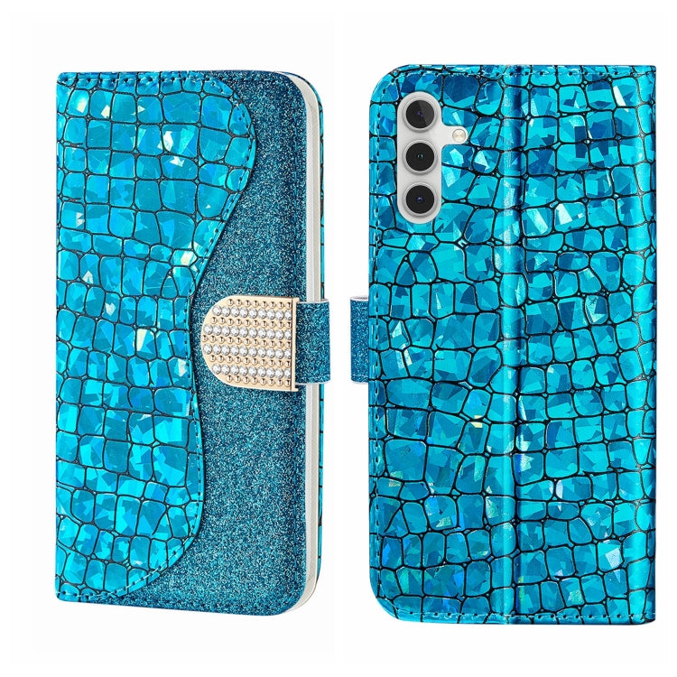 Laser Glitter Powder Crocodile Texture Leather Phone Case