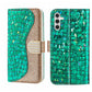 Laser Glitter Powder Crocodile Texture Leather Phone Case
