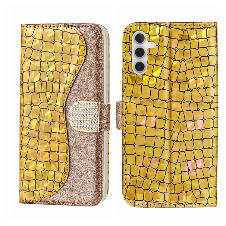 Laser Glitter Powder Crocodile Texture Leather Phone Case