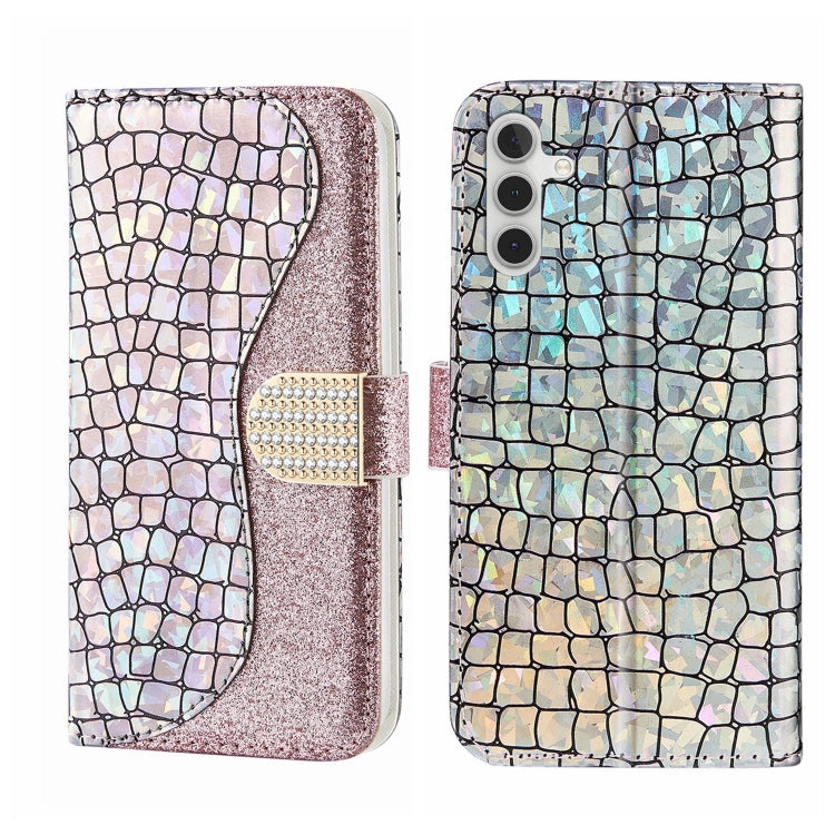 Laser Glitter Powder Crocodile Texture Leather Phone Case