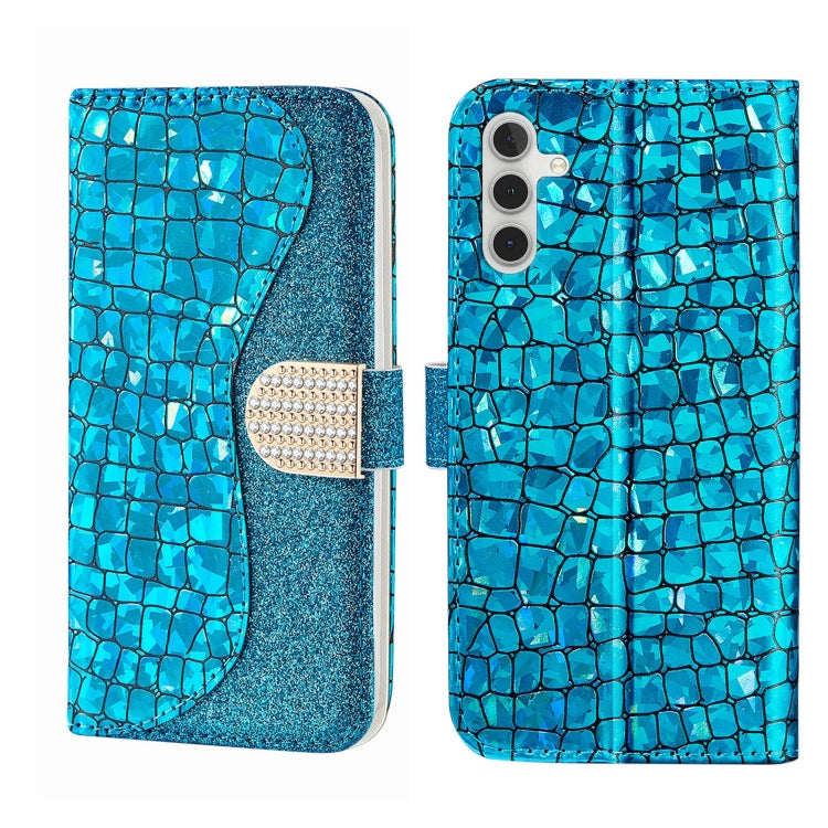 Laser Glitter Powder Crocodile Texture Leather Phone Case