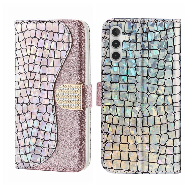 Laser Glitter Powder Crocodile Texture Leather Phone Case